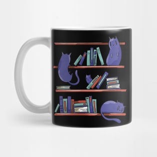 Cute cats sleeping in library Mug